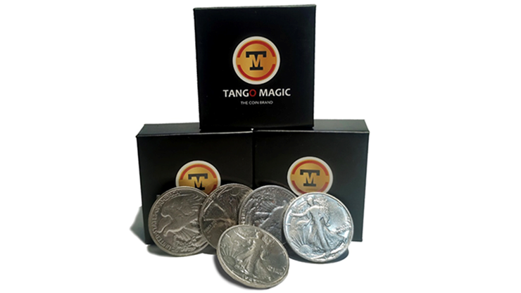 Replica Walking Liberty Expanded Shell plus 4 coins (Gimmicks and Online Instructions) by Tango - Trick