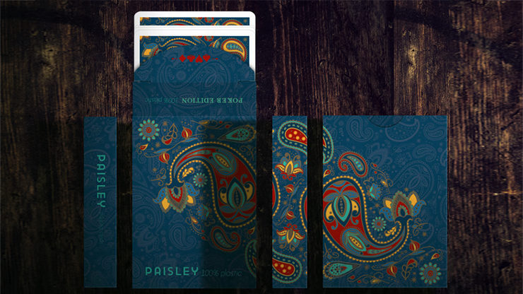 Plastic Paisley Poker Blue Playing Cards by Dutch Card House Company