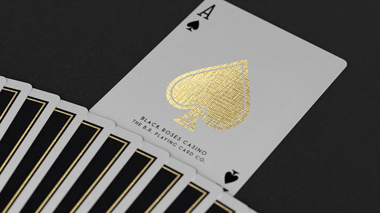 Gold Foil Black Roses Casino Playing Cards