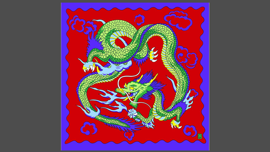 Rice Symphony Silk 36" (Red Dragon) by Silk King Studios - Trick