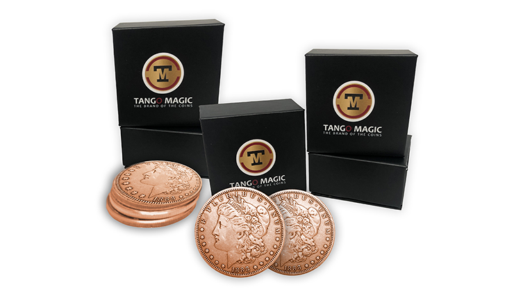 Copper Morgan TUC plus 3 Regular Coins (Gimmicks and Online Instructions) by Tango Magic - Trick