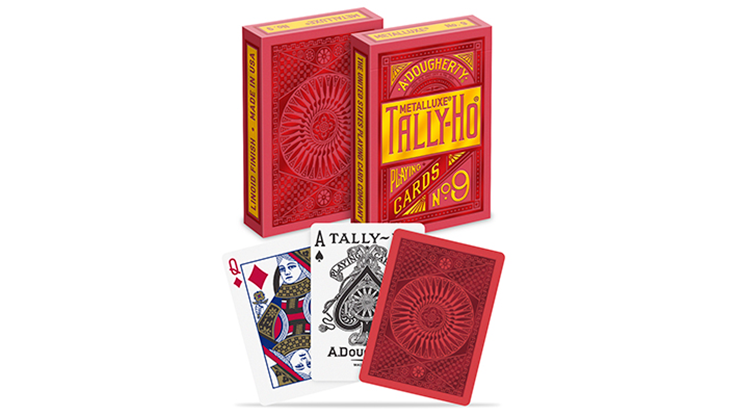 Tally-Ho Red (Circle) MetalLuxe Playing Cards by US Playing Cards