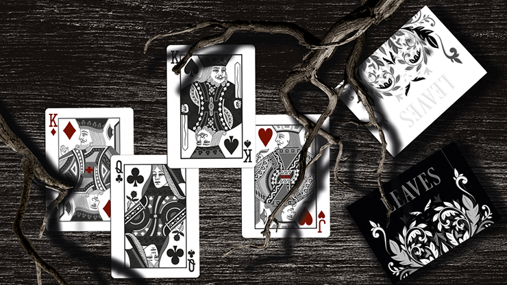 Leaves Black Playing Cards